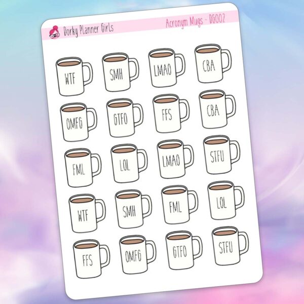 Acronym Mugs Planner Stickers