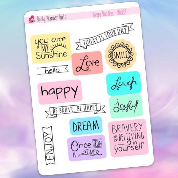 Happy Doodles Planner Stickers