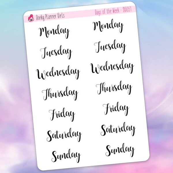 Days of the Week Stickers