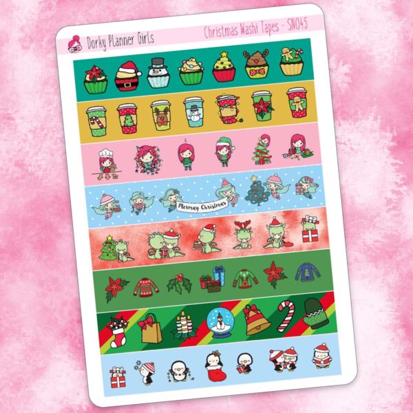 Christmas Washi Tape Planner Stickers