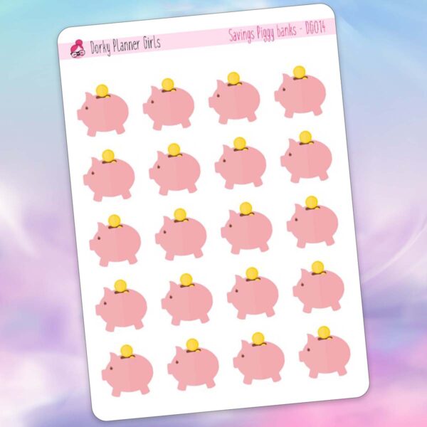 Piggy Bank Savings Stickers