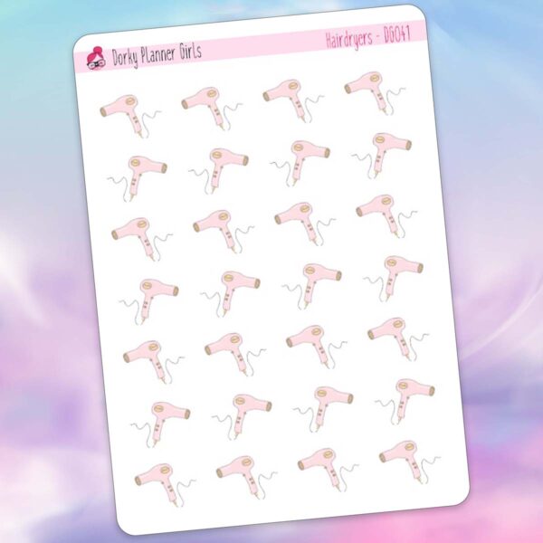 Hairdryer Planner Stickers