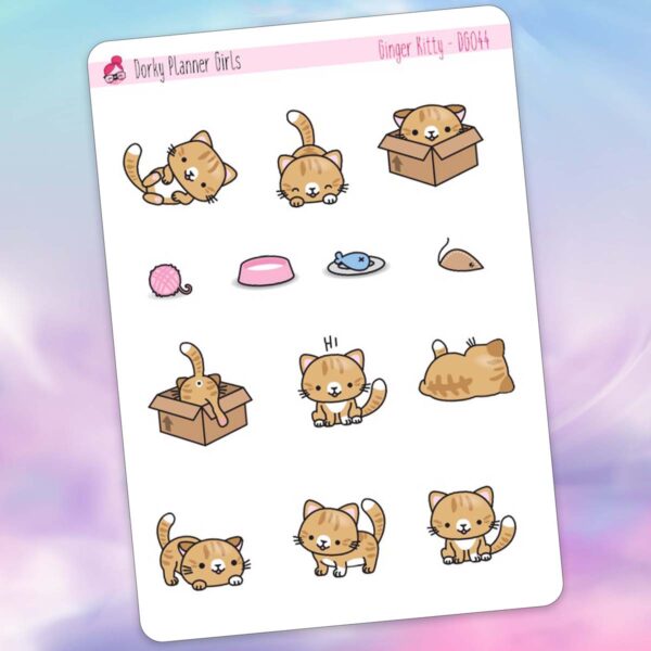 Ginger Kitty Planner Stickers