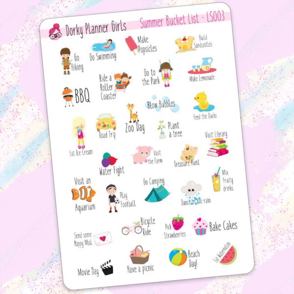 Summer Bucket List Planner Stickers