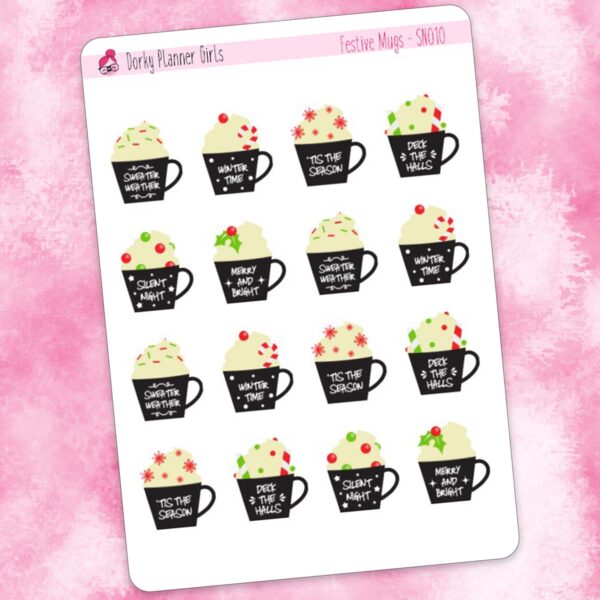 Festive Mugs Christmas Planner stickers