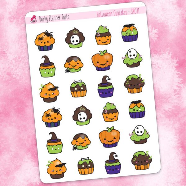 Halloween Cupcakes Planner Stickers