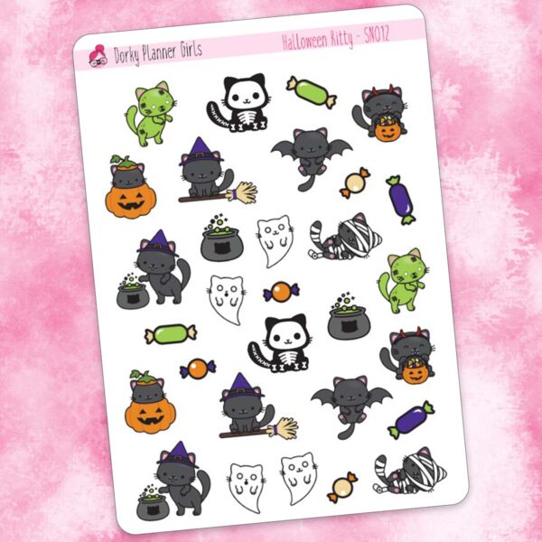 Halloween Kitty Planner Stickers