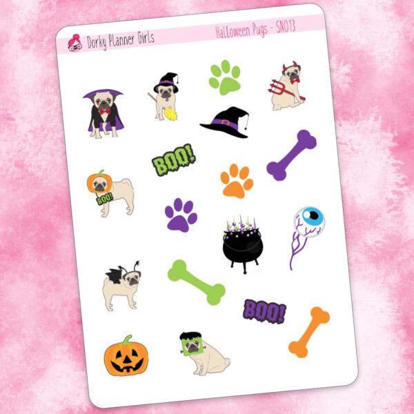 Halloween Pug Stickers