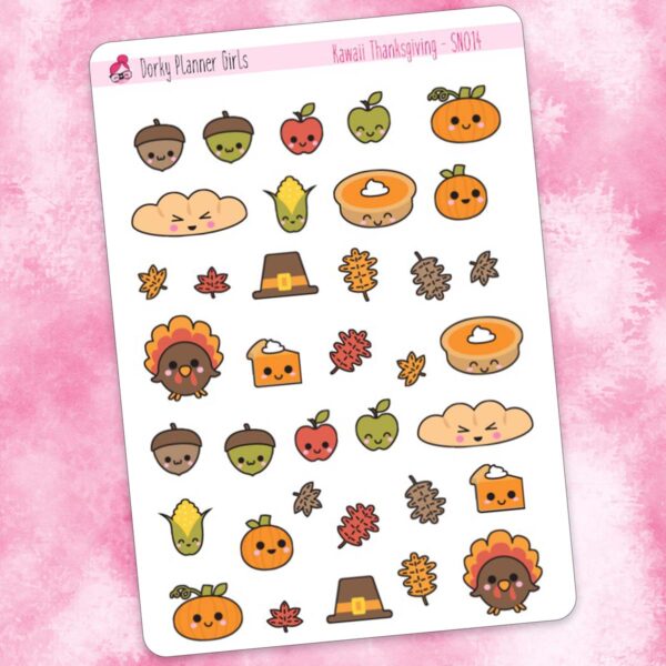 Kawaii Thanksgiving Planner Stickers