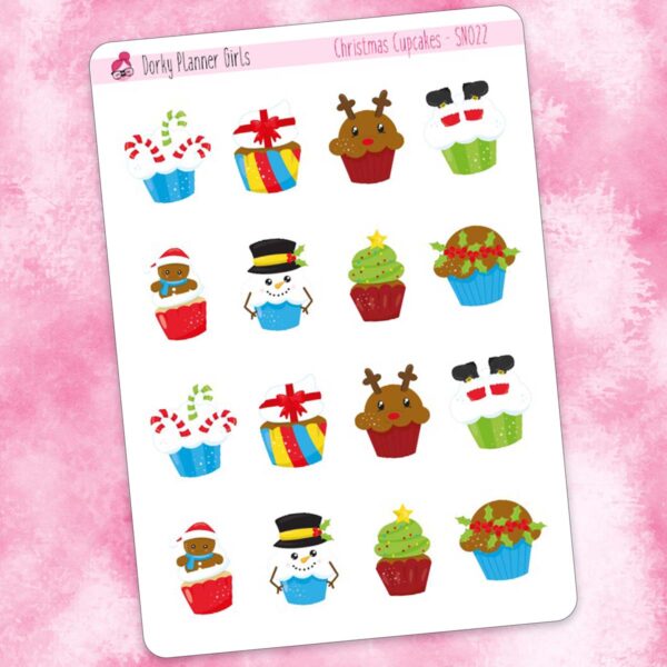 Christmas Cupcakes Planner Stickers