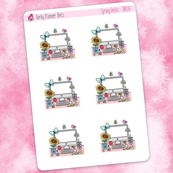 Spring Desks Planner Stickers