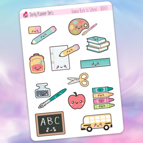 Kawaii Back to School Planner Stickers