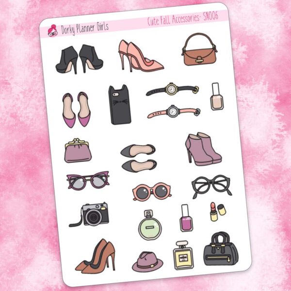 Cute Fall Accessories Planner Stickers