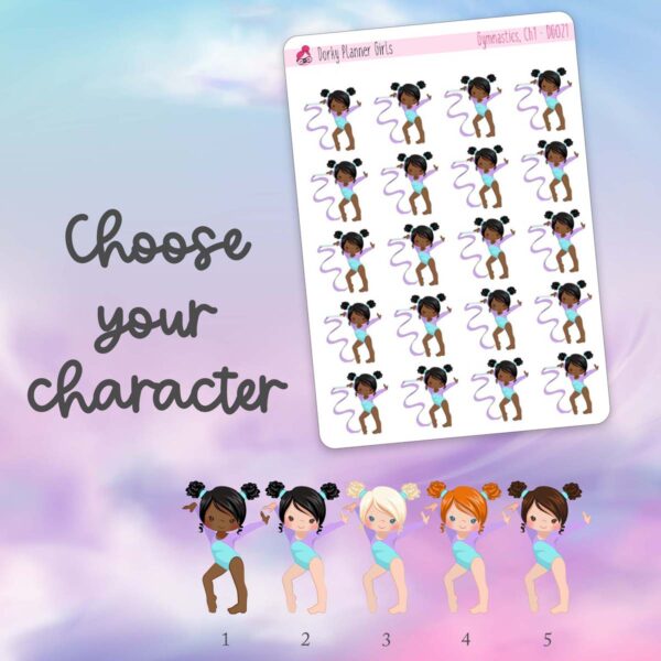 Gymnastics Girl Planner Stickers