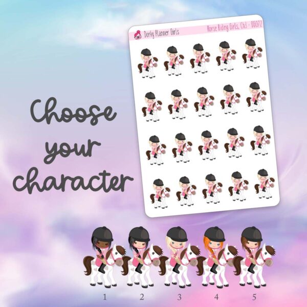 Horse Riding Girls Planner Stickers