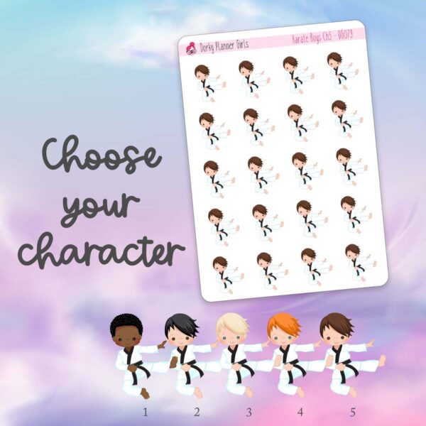 Karate Boys Planner Stickers