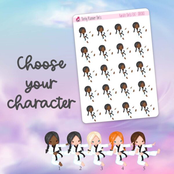 Karate Girls Planner Stickers