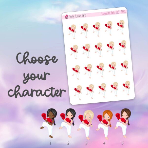 Kickboxing Girls Planner Stickers