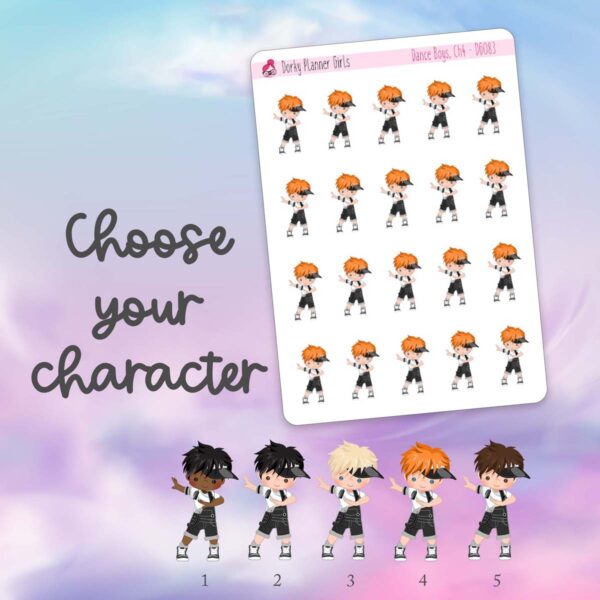 Dance Boys Planner Stickers