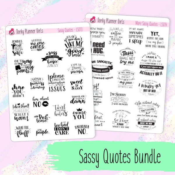 Sassy Quotes Stickers Bundle