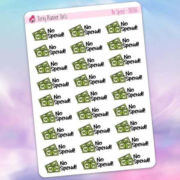 No Spend Planner Stickers