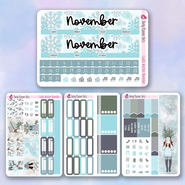 Cuddle Weather November Erin Condren Monthly Kit