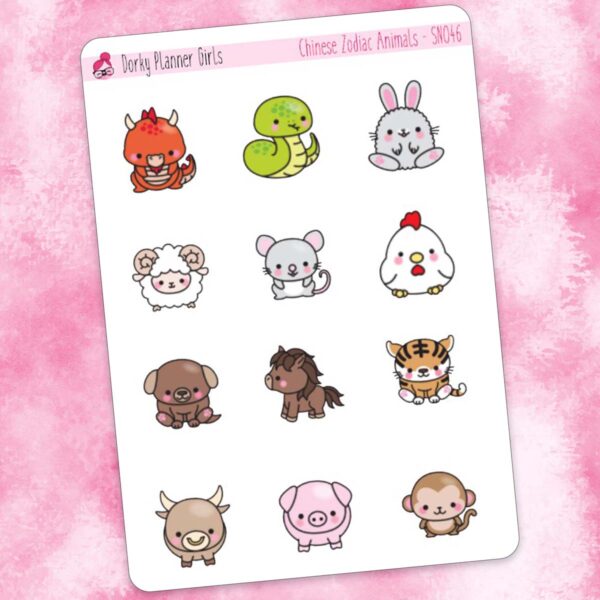 Chinese New Year Zodiac Animals Planner Stickers