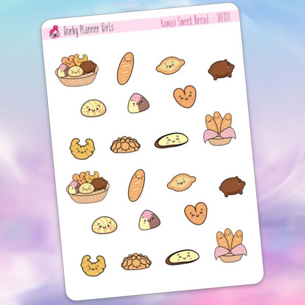 Kawaii Sweet Bread Planner Stickers