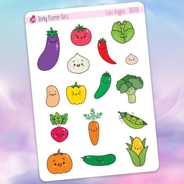 Cute Veggies Planner Stickers