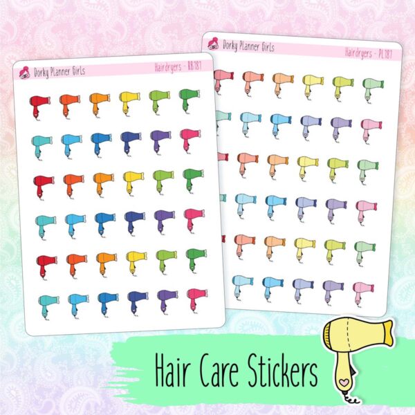 Hairdryer Planner Stickers