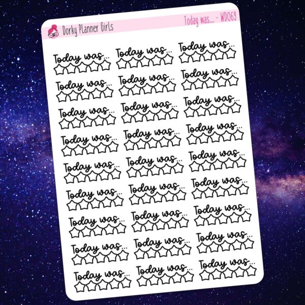 Today was... star ratings planner stickers