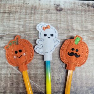 Ghost and Pumpkins Pencil Toppers