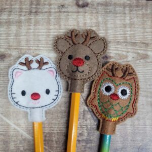 Christmas Animals Pencil Toppers
