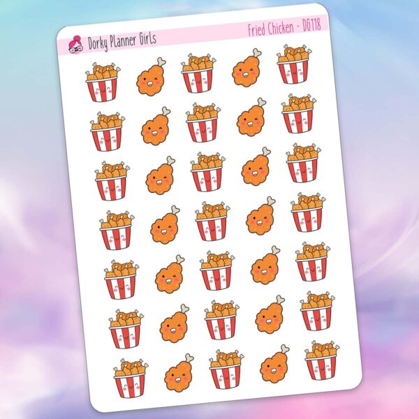 Fried Chicken Planner Stickers
