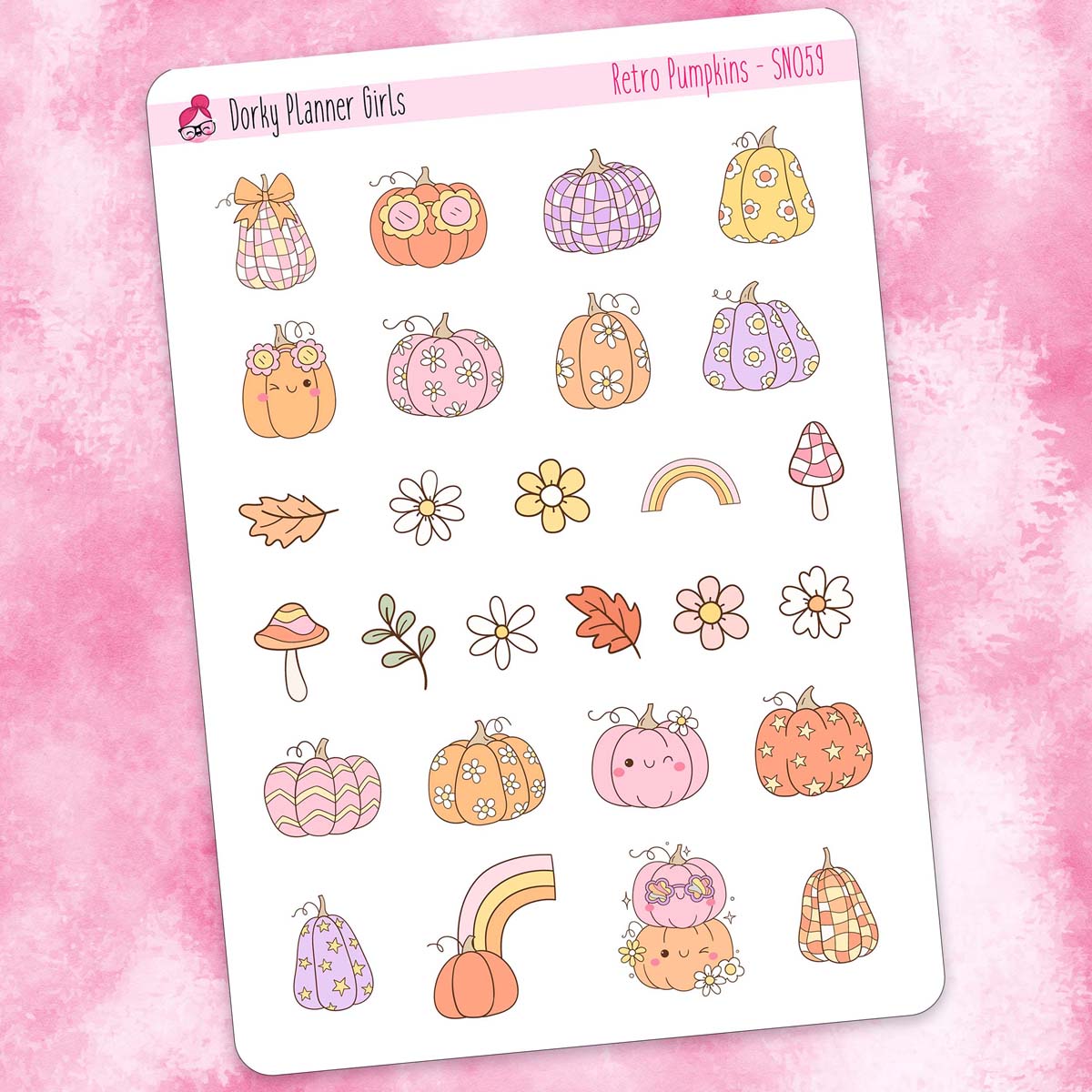 Retro Pumpkins Planner Stickers