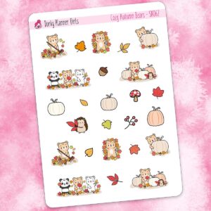 Cozy Autumn Bears Planner Stickers