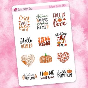 Autumn Quotes Planner Stickers