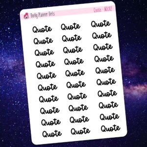Quote Script Stickers