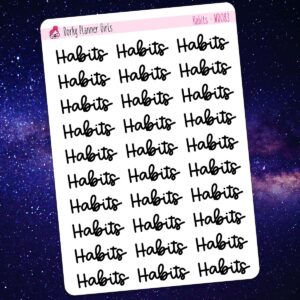 Habits Script Stickers