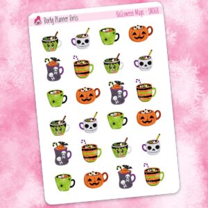 Halloween Mugs Planner Stickers