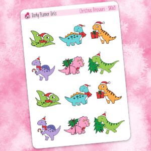 Christmas Dinosaurs Planner Stickers