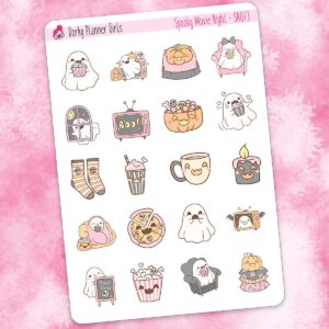 Spooky Movie Night Planner Stickers