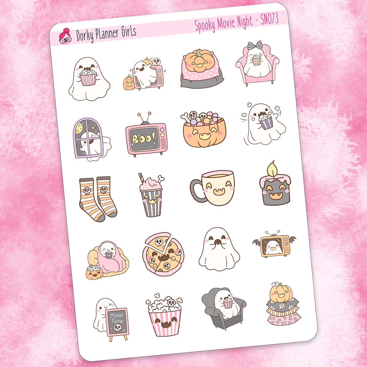 Spooky Movie Night Planner Stickers