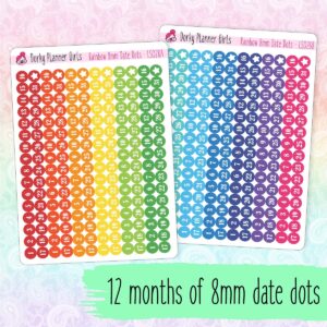 8mm Date Dot Stickers - Rainbow
