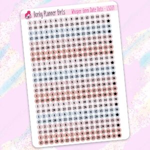 6mm Date Dot Stickers - Whisper