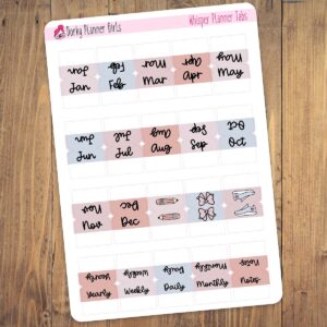 Mini Monthly Tabs - Whisper